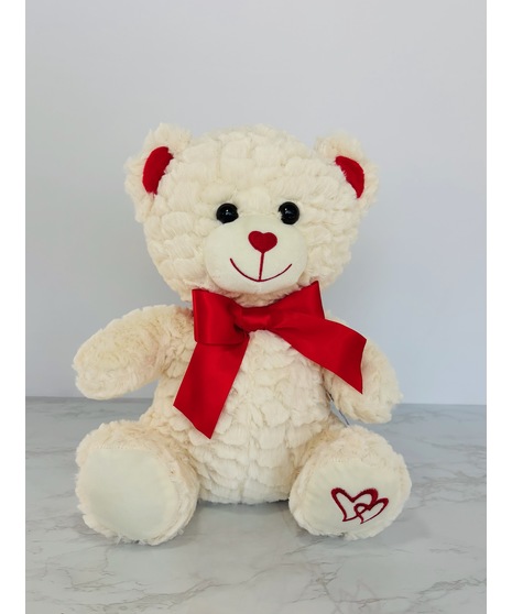 Ivory Heart Print Bear